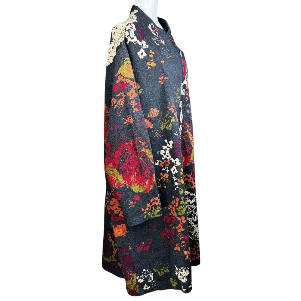 J. Jill Madison Floral Duster Long Cardigan Sweater 4X Spring Alpaca Wool Blend - Picture 3 of 15